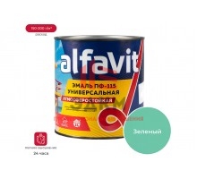 Универсальная эмаль ALFAVIT Альфа ПФ-115 зеленая 2.7 кг 6 30794