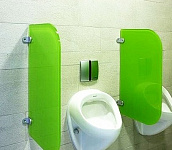 Писсуарные перегородки цветные из закаленного стекла