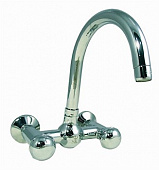 Смеситель для мойки двуручный настенный с поворотным изливом STC серии Elena арт.41111