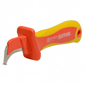 Нож для снятия изоляции с пяткой и частично изолированным лезвием 1000В Shtok